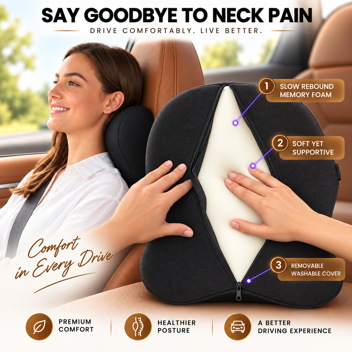 Ultimate Car Neck Rest Pillow Standart Size