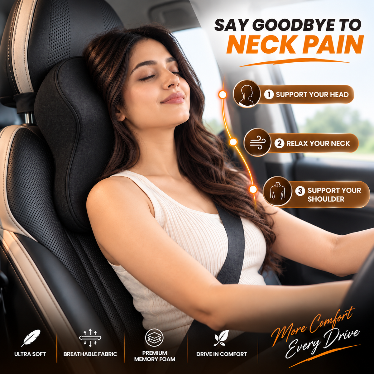 Ultimate Car Neck Rest Pillow Large Size