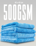 500gsm 40x40cm blue colour edgeless microfiber