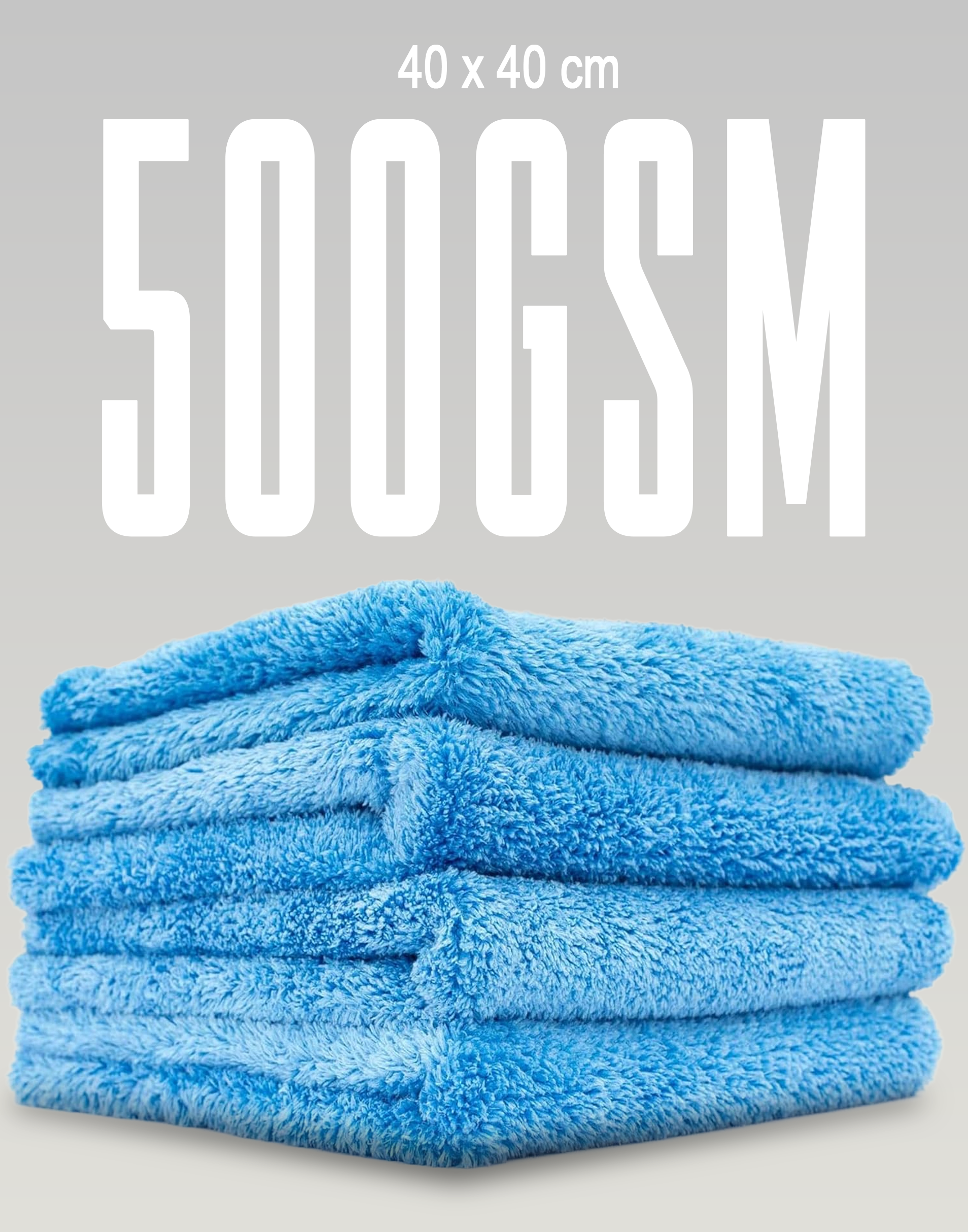 500gsm 40x40cm blue colour edgeless microfiber