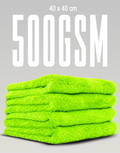 500gsm 40x40cm microfiber cloth neon green