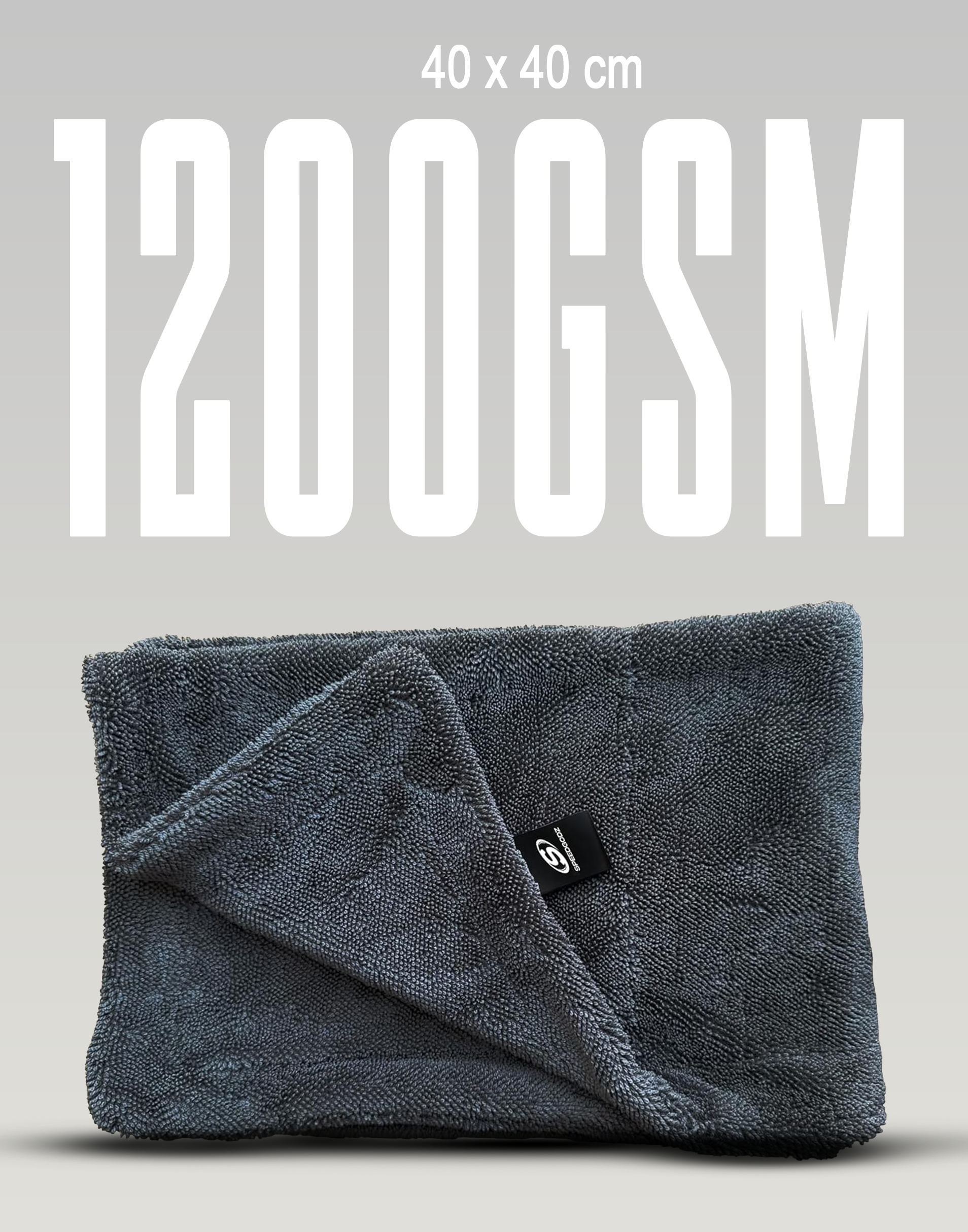 1200gsm 40x40 cm microfiber grey