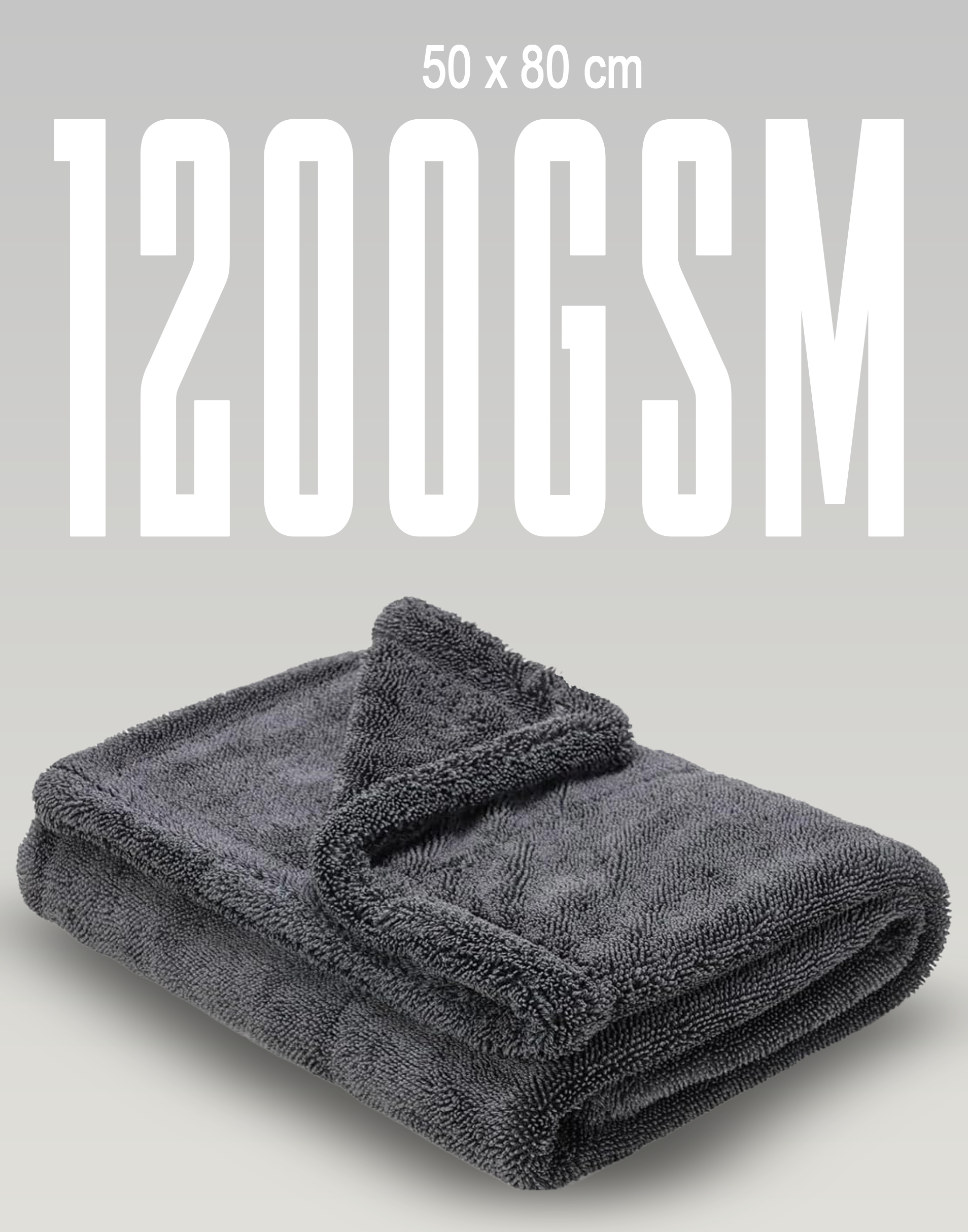 1200gsm 50x80 grey microfiber