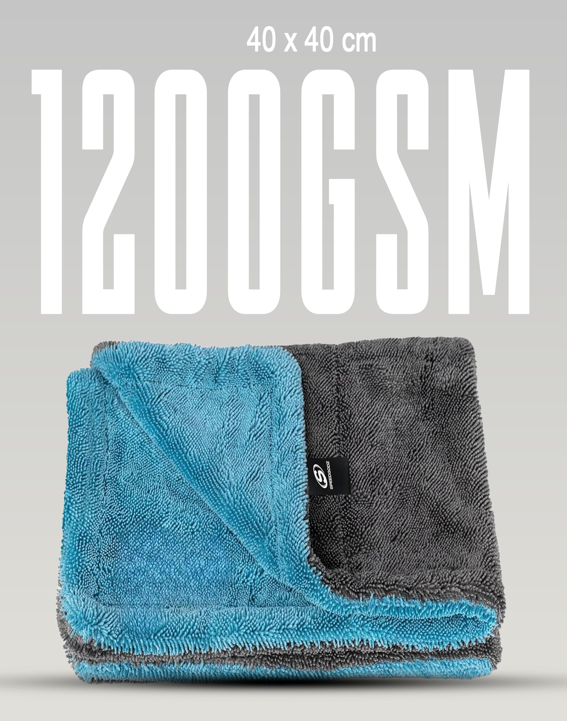 1200gsm 40x40cm microfiber blue/grey